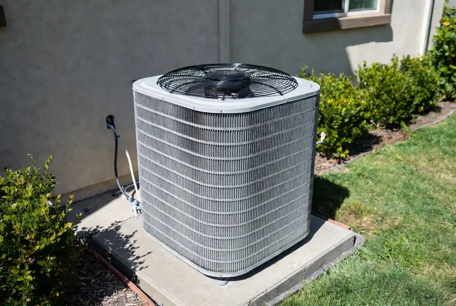 Newly installed outdoor condenser unit